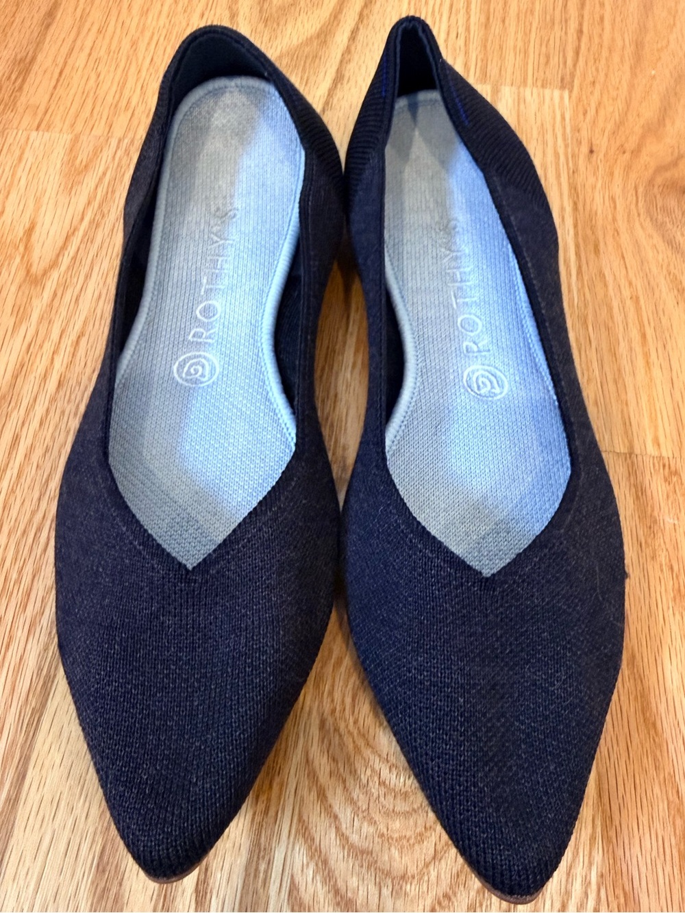 Rothy's Black Point Knit Flats